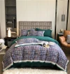 Embroidery double stitching craft model room soft furnishing villa bedding 100s Australian cotton soft brushed four-piece set details Picture